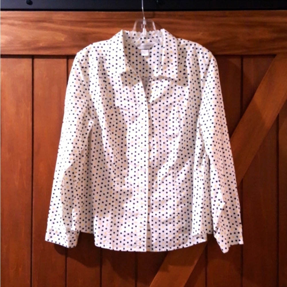 Christopher & Banks Polka Dot Blouse PL